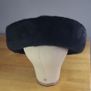 Vintage Christine Original Park Ave Black Wool Hat With Ribbon